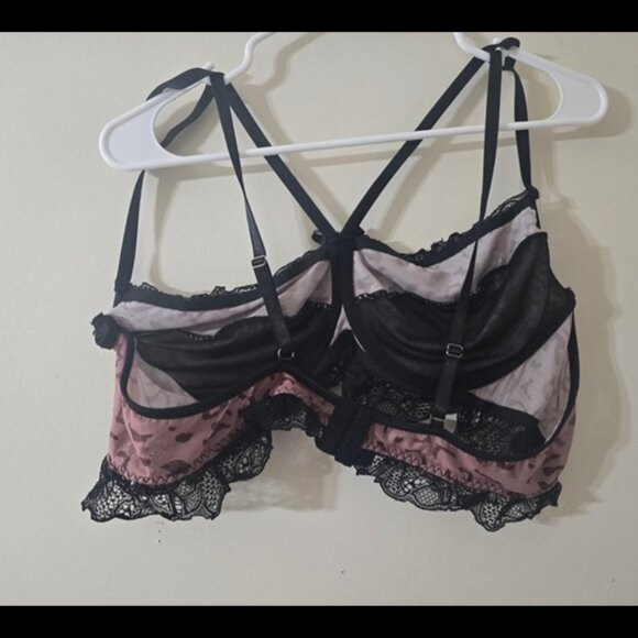 Women's Plus Black and Dark Purple Bra 4x - Picture 4 of 4